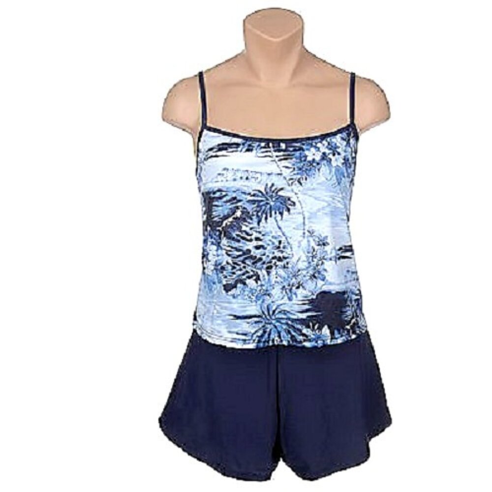 It Figures Swimsuit Women's 16 XL Skirtini Tankini‎ Bathing Suit Hawaiian 2-PC